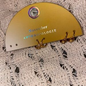 Anthropologie Birthstone November Huggie Earrings, Set of 2